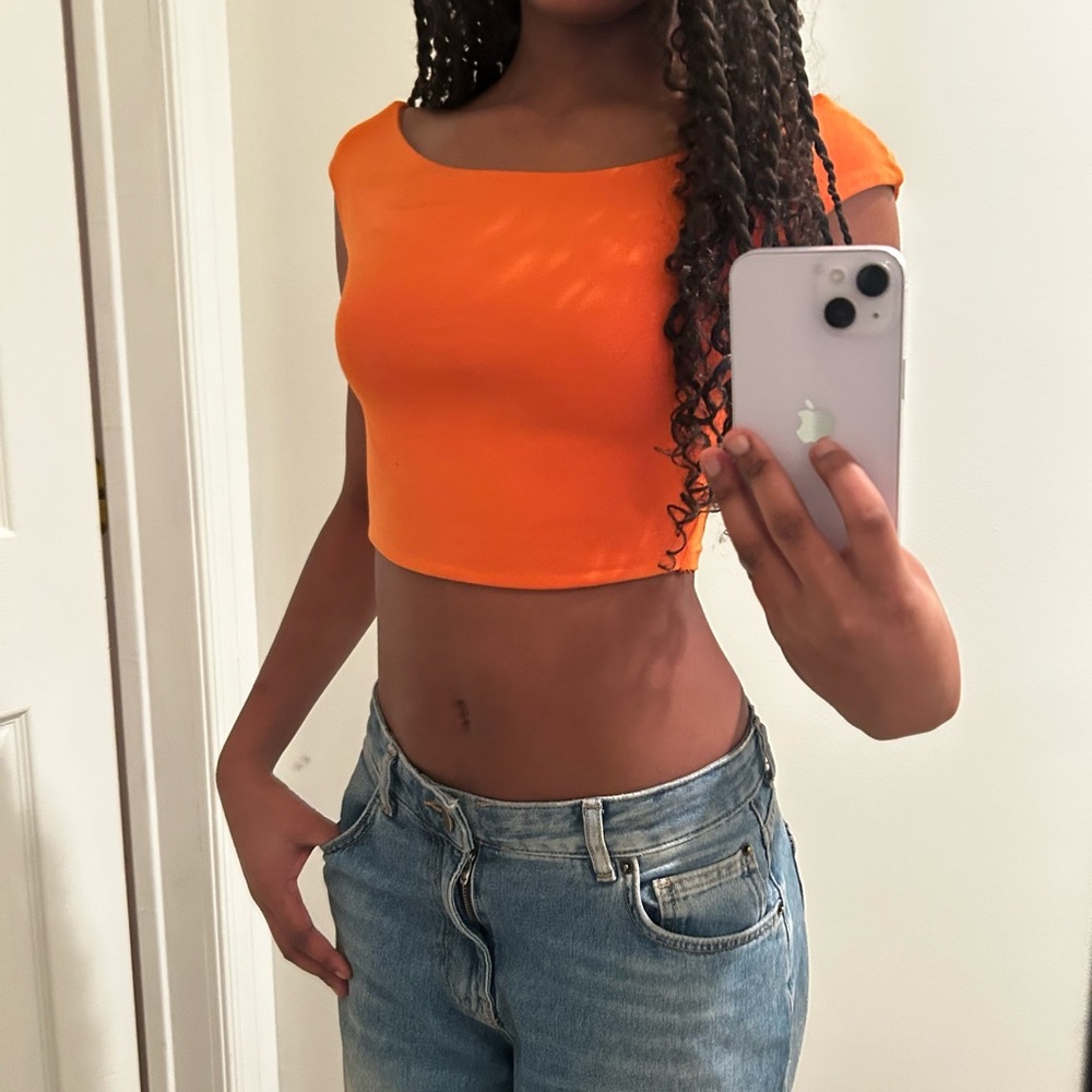 Zara Orange Crop Top